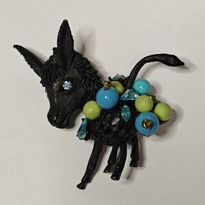 Rare Signed Hattie Carnegie Figural Donkey Brooch